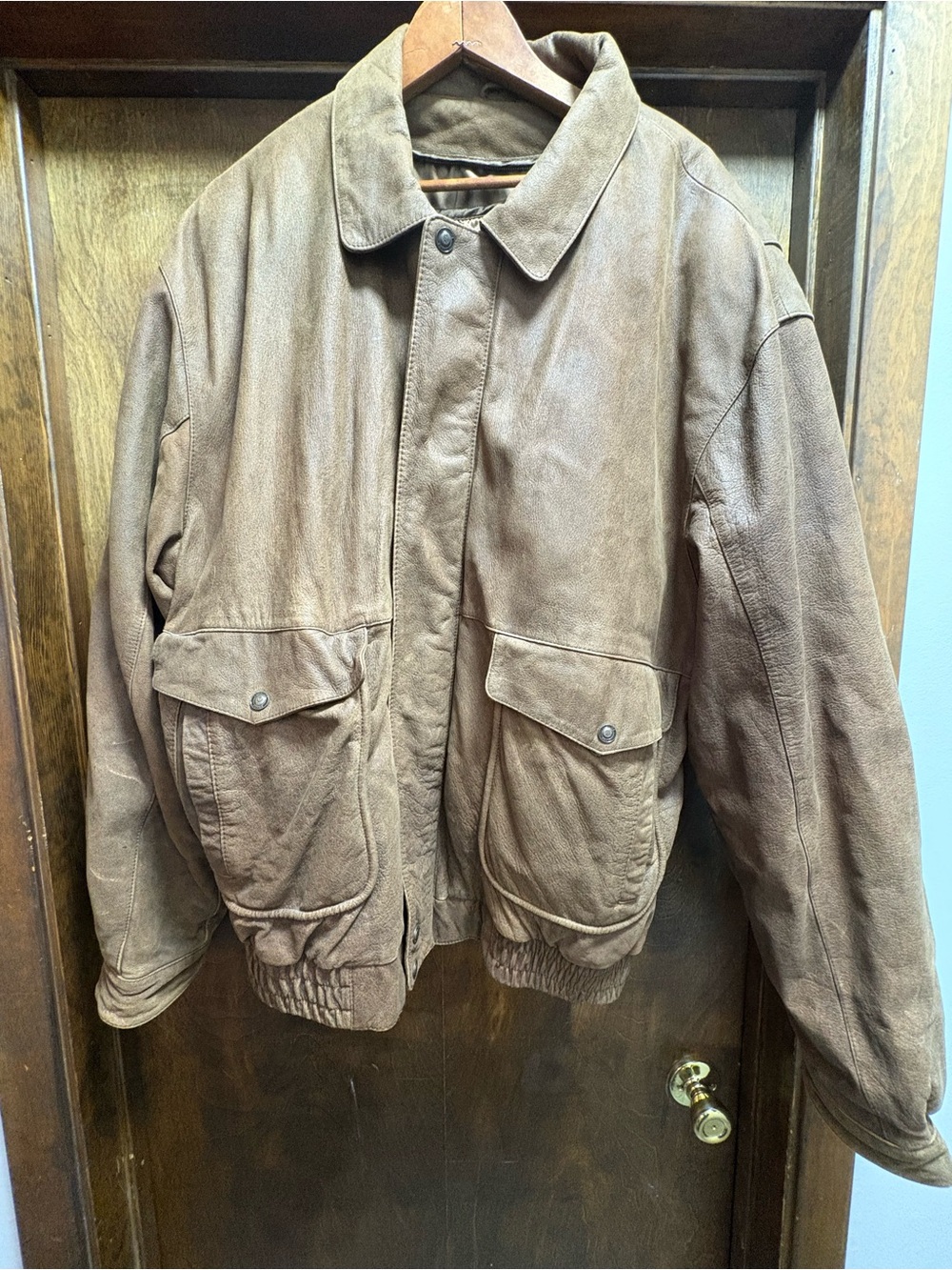 XXLT Mens Wilsons Leather Thinsulate Brown Bomber Jacket